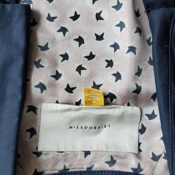 Leifsdottir Eden Navy Blue Sateen Dress Size 4 - Picture 8 of 9